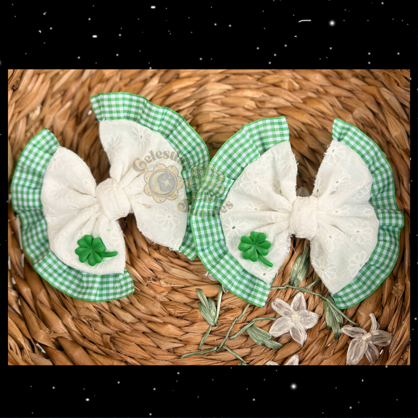 3.5” (5.5” with trim) Shamrock Eyelet Piggies