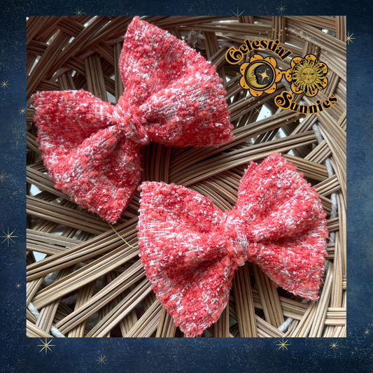 MTO 3.5” PEACH PINK WOVEN piggies on clip